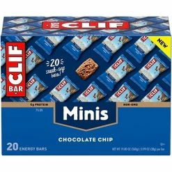 Flash Sale 👍 Snack Bars Clif Mini Energy Bars, Chocolate Chip, 1.0 Oz., 20/Box (CCC37654) 🔥