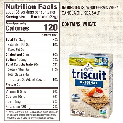 New ๐ฏ Snacks & Granola Bars Triscuit Crackers Original With Sea Salt 8.5oz Boxes 4CT ๐ 6 New ๐ฏ Snacks & Granola Bars Triscuit Crackers Original With Sea Salt 8.5oz Boxes 4CT ๐ - Image 4