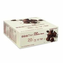 New ❤️ Snack Bars ThinkThin High Protein Bars, Brownie Crunch, 2.1 Oz, 10/Pack (209-02478) 😀