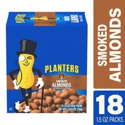 Buy 🧨 Dried Fruit, Nuts & Trail Mix Planters® Smoked Almonds, 1.5 Oz. Bags, 18/Box (07237) 🧨