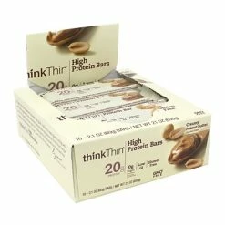 Coupon 🤩 Snack Bars ThinkThin High Protein Bar, Creamy Peanut Butter, 2.1 Oz, 10/Pack (307-00113) 💯