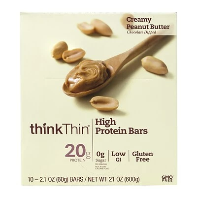 Coupon 🤩 Snack Bars ThinkThin High Protein Bar, Creamy Peanut Butter, 2.1 Oz, 10/Pack (307-00113) 💯 6 Coupon 🤩 Snack Bars ThinkThin High Protein Bar, Creamy Peanut Butter, 2.1 Oz, 10/Pack (307-00113) 💯 - Image 4