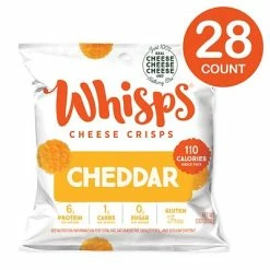 Outlet ⌛ Snacks & Granola Bars Whisps Cheddar Cheese Crisps, 0.63 Oz, 28/Pack (307-00223) 👏
