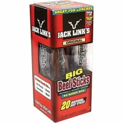 Discount 🛒 Jack Link’s Meat And Jerky Jack Link's Big Beef Sticks, .92 Oz, 20 Count ✔️