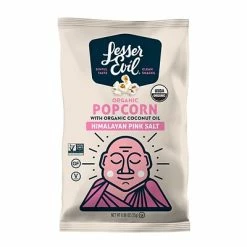 Promo 🛒 Lesser Evil Organic Popcorn, Himalayan Pink Salt, 0.88 Oz., 18/Carton (LSN00141) 😉