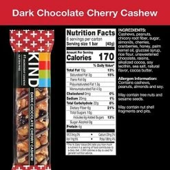 Best deal 🌟 Snack Bars KIND Bar, Dark Chocolate Cherry Cashew, 1.4 Oz., 12/Box (PHW17250) 🧨 -Granola Bars Online Shop unnamed file 606