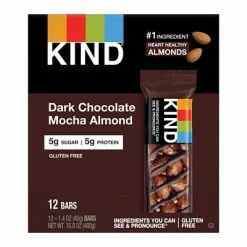 Flash Sale 💯 Snack Bars KIND Bar, Dark Chocolate Mocha Almond, 1.4 Oz., 12/Box (PHW18554) 🔔