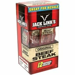 New 👍 Jack Link’s Meat And Jerky Jack Link's Original Beef Steak, 1 Oz, 12 Count ✔️