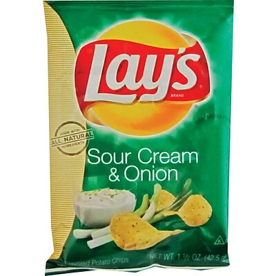 Wholesale โค๏ธ Lay's Sour Cream & Onion Potato Chips, 1.5 Oz. Bags, 64 Bags/Box ๐ 3 Wholesale โค๏ธ Lay's Sour Cream & Onion Potato Chips, 1.5 Oz. Bags, 64 Bags/Box ๐