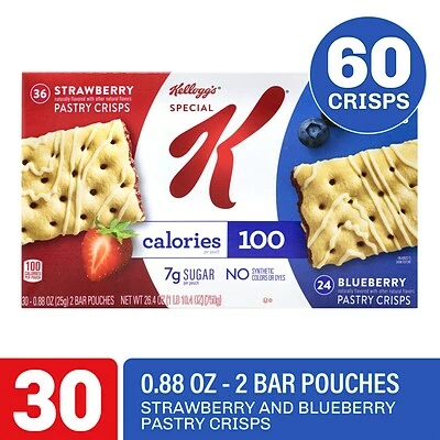 Brand new ✔️ Chips Special K Variety Pack Pastry Crisps, Strawberry/Blueberry, 0.88 Oz., 60/Pack (3800022083) 🔔 4 Brand new ✔️ Chips Special K Variety Pack Pastry Crisps, Strawberry/Blueberry, 0.88 Oz., 60/Pack (3800022083) 🔔 - Image 2