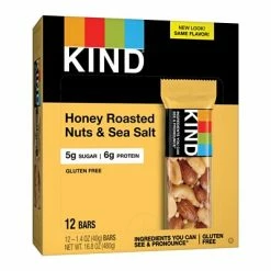 Discount 😍 Snack Bars KIND Bar, Honey Roasted Nuts & Sea Salt, 1.4 Oz., 12/Box (PHW19990) ✨ -Granola Bars Online Shop unnamed file 849