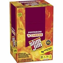 Outlet 😉 Meat And Jerky Slim Jim Pepperoni And Cheese, 1.5 Oz, 18 Count 🥰 -Granola Bars Online Shop unnamed file 853