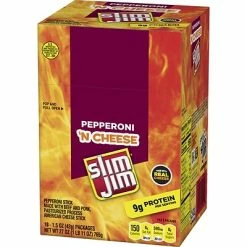 Outlet 😉 Meat And Jerky Slim Jim Pepperoni And Cheese, 1.5 Oz, 18 Count 🥰 -Granola Bars Online Shop unnamed file 854