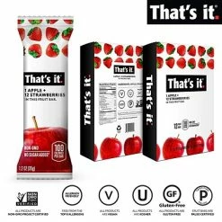 Cheapest 🔔 Thats It. Snacks & Granola Bars THAT'S IT Gluten Free Apple + Strawberry Fruit Bar, 1.2 Oz, 12/Pack (307-00238) 😉 -Granola Bars Online Shop unnamed file 874