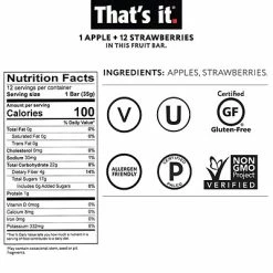 Cheapest 🔔 Thats It. Snacks & Granola Bars THAT'S IT Gluten Free Apple + Strawberry Fruit Bar, 1.2 Oz, 12/Pack (307-00238) 😉 -Granola Bars Online Shop unnamed file 875