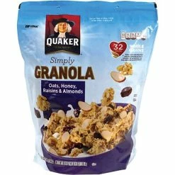 Budget 😉 Dried Fruit, Nuts & Trail Mix Quaker Simply Granola Oats, Honey, Raisins, & Almonds, 34.5 Oz., 2 Pack (43607) 😀
